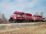 WSOR 4053 cuts across the still-dormant meadows near Dallman Road